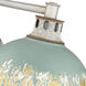 Kinsley 3 Light 38.88 inch Aged Galvanized Steel Linear Pendant Ceiling Light in Antique Teal